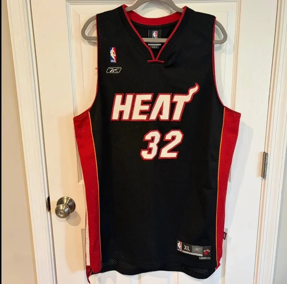 Reebok NBA Shaquille O'Neal Miami Heat Jersey Black Red XL